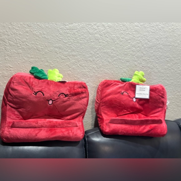 Other - Red Plush Apple-Shaped Pillow Set